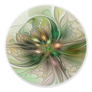 Bouton De Porte En Céramique Fantaisie Abstraite Moderne Colorée Fractale