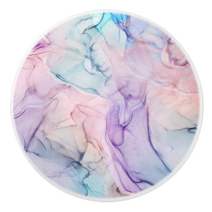 Bouton De Porte En Céramique Fantaisie Glamour Aquarelle Pastel Éthéré Diaphane