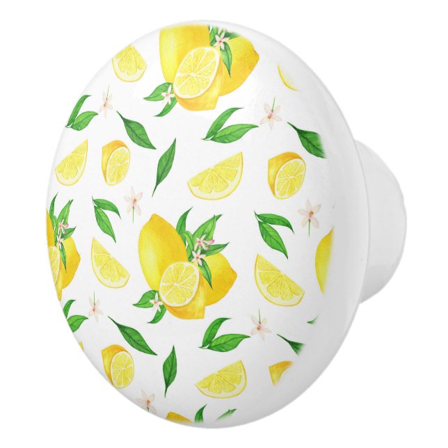 Bouton De Porte En Céramique Farmhouse Style Lemons/Slices Ceramic Knox (Droite)