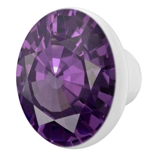 Bouton De Porte En Céramique Faux Purple Diamond Ceramic Knox/Pull (Droite)