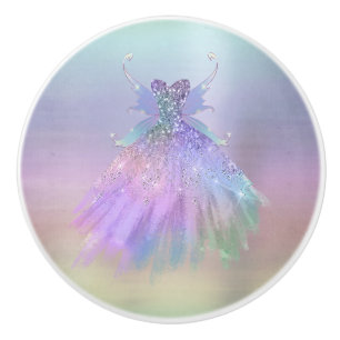 Bouton De Porte En Céramique Fée Ethereal Rainbow Ombre Pastel Sheen
