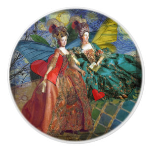 Bouton De Porte En Céramique Femme Papillon Capricieuse Gémeaux Gothique Classi
