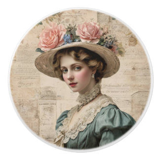 Bouton De Porte En Céramique Femme Victorienne Vintage Shabby Chic