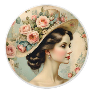 Bouton De Porte En Céramique Femme Victorienne Vintage Shabby Chic