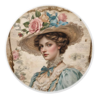 Bouton De Porte En Céramique Femme Victorienne Vintage Shabby Chic