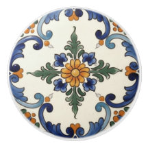 Ferme Fleur Populaire Méditerranéen Bleu Orange