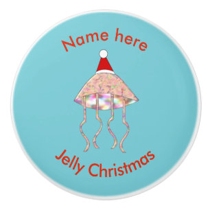 Bouton De Porte En Céramique Fête de Noël Jellyfish Custom Ceramic Knob