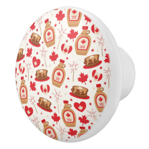 Bouton De Porte En Céramique Fête du Canada Knob