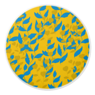 Bouton De Porte En Céramique feuille