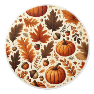 Bouton De Porte En Céramique feuille/citrouille/cavernes Automne