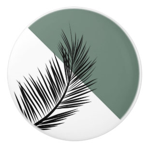 Bouton De Porte En Céramique Feuille de palme