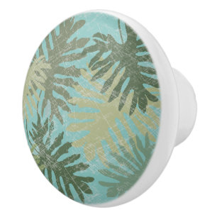 Bouton De Porte En Céramique Feuille tropical fané