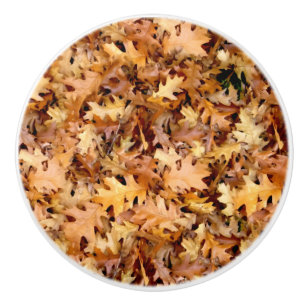 BOUTON DE PORTE EN CÉRAMIQUE FEUILLES D'AUTOMNE