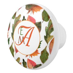 Bouton De Porte En Céramique Feuilles d'automne personnalisées Décoration d'aut