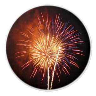 Bouton De Porte En Céramique Feux d'artifice Rouges, Blancs et Bleus I Patrioti