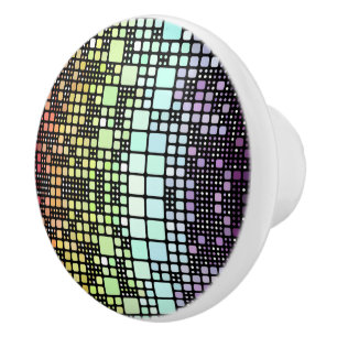 Bouton De Porte En Céramique Fierté Neurogenre Géométrique Groovy Funky Rétro M