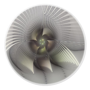 Bouton De Porte En Céramique Figure frappante, art fractal abstrait moderne