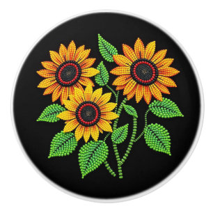 Bouton De Porte En Céramique Fil de soleil des Métis autochtones Ceramic Knows