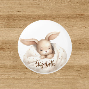 Bouton De Porte En Céramique Fille bébé lapin beige mignonne pépinière