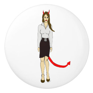 Bouton De Porte En Céramique fille diable