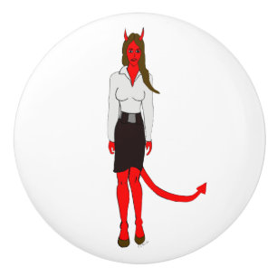 Bouton De Porte En Céramique fille diable