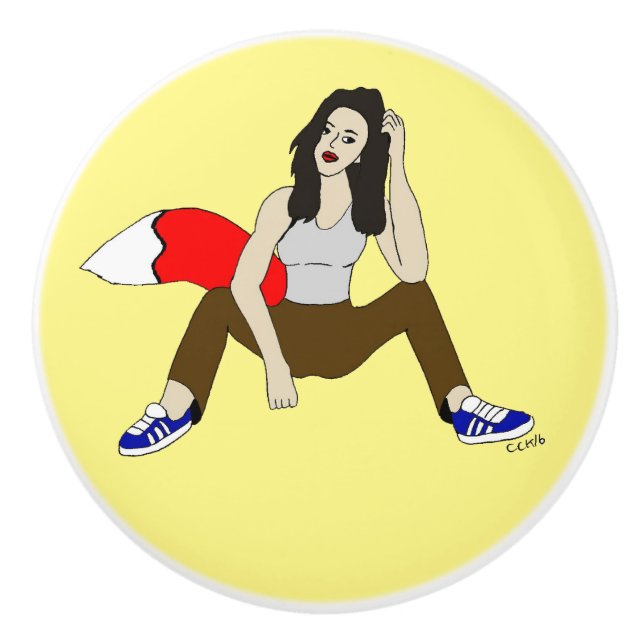 Bouton De Porte En Céramique fille foy (Devant)