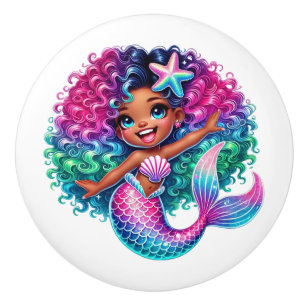 Bouton De Porte En Céramique Fille Sirène Ceramic Knob