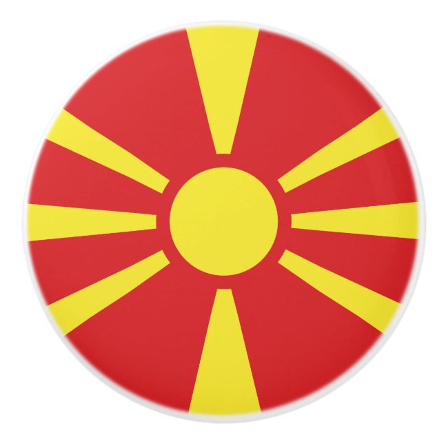 Bouton De Porte En Céramique Flag de Macedonia (Devant)