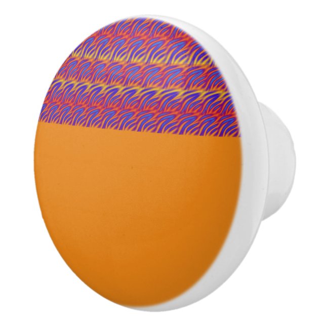Bouton De Porte En Céramique Flames bleues (Droite)