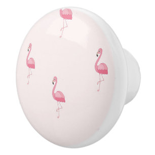 Bouton De Porte En Céramique Flamingo à pied rose pâle