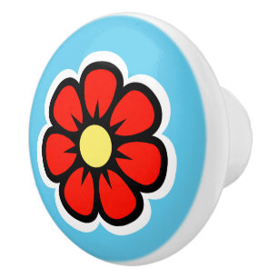 Bouton De Porte En Céramique Fleur