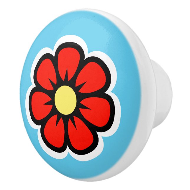Bouton De Porte En Céramique Fleur (Droite)