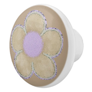 Bouton De Porte En Céramique Fleur Animée