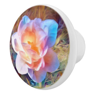 Bouton De Porte En Céramique Fleur colorée