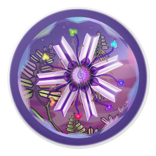 Bouton De Porte En Céramique Fleur dans le désert