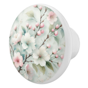 Bouton De Porte En Céramique Fleur de cerise