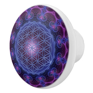 Bouton De Porte En Céramique Fleur de la vie / Blume des Lebens - Mandala II