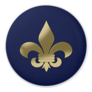 Bouton De Porte En Céramique Fleur de Lis