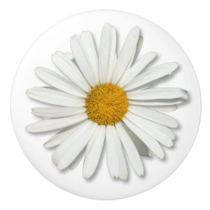 Bouton De Porte En Céramique Fleur de marguerite blanche hippie - Mode tendance