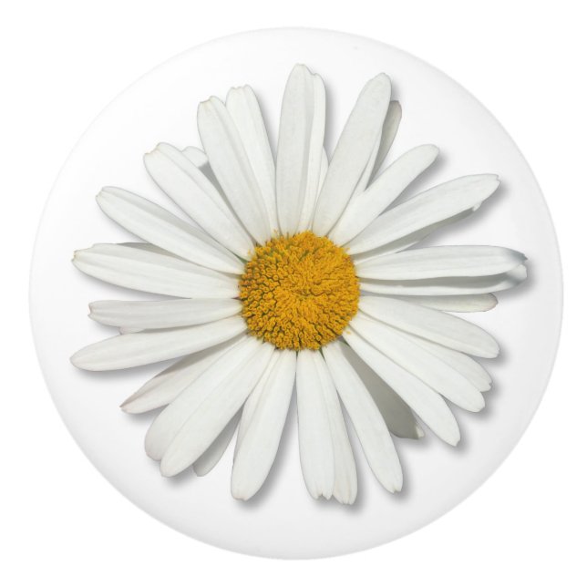 Bouton De Porte En Céramique Fleur de marguerite blanche hippie - Mode tendance (Devant)