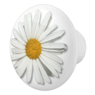 Bouton De Porte En Céramique Fleur de marguerite blanche hippie - Mode tendance