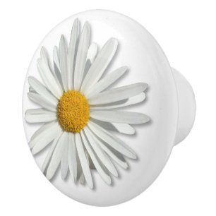 Bouton De Porte En Céramique Fleur de marguerite blanche hippie - Mode tendance
