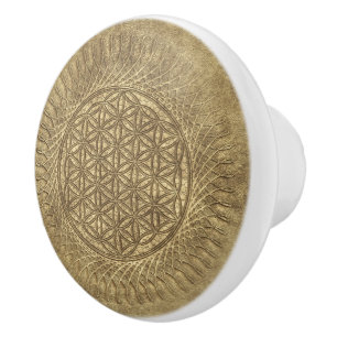 Bouton De Porte En Céramique Fleur de vie - soleil - motif sans couture 4