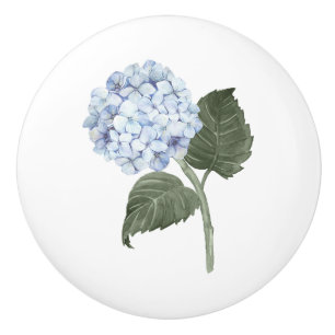 Bouton De Porte En Céramique Fleur d'hortensia bleue en fleurs 
