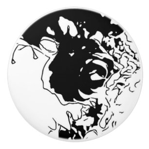 Bouton De Porte En Céramique Fleur Doodle