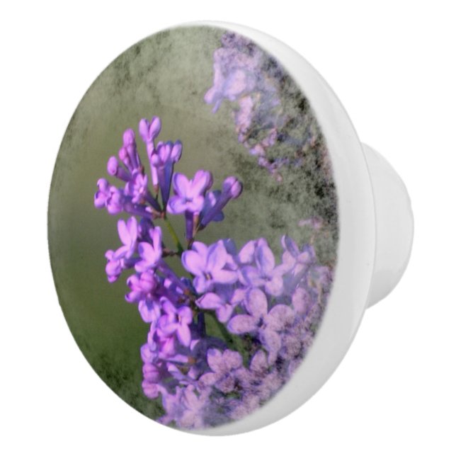 Bouton De Porte En Céramique Fleur Lilac Lovely (Droite)