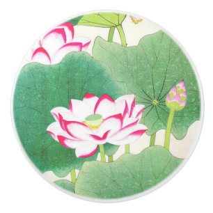 Bouton De Porte En Céramique Fleur Lotus