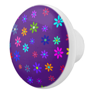 Bouton De Porte En Céramique Fleur Power Shower - motif coloré 1