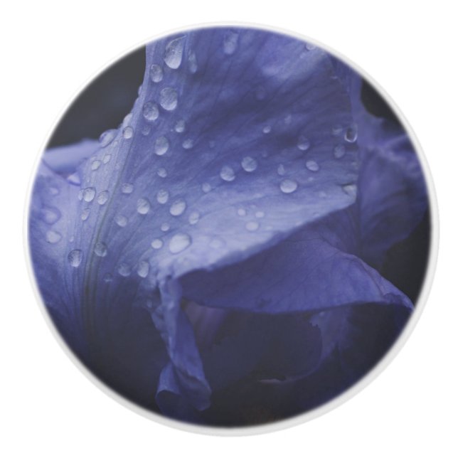 Bouton De Porte En Céramique Fleur Rose violet (Devant)