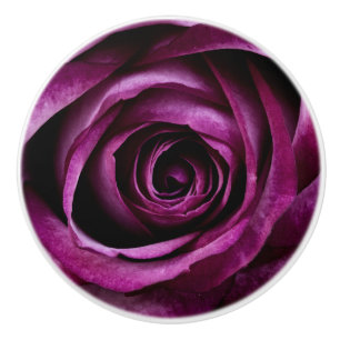 Bouton De Porte En Céramique Fleur Rose violet
